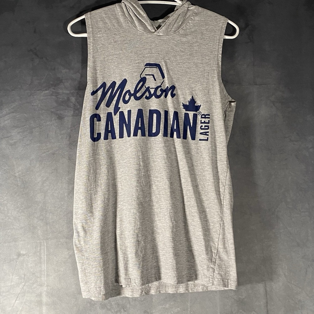 Molson Canadian Men's Hooded Muscle Tank Top Sleeveless Shirt Small